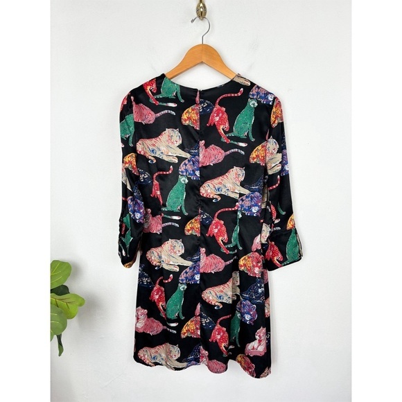 Zara Bold Colorful Tiger Print Mini Dress Sz M - Picture 3 of 10